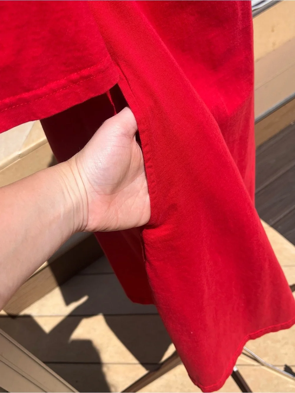 Svaha Organic Cotton 3/4 Bell Sleeve Twirl Dress Pockets Red Size M Teacher
